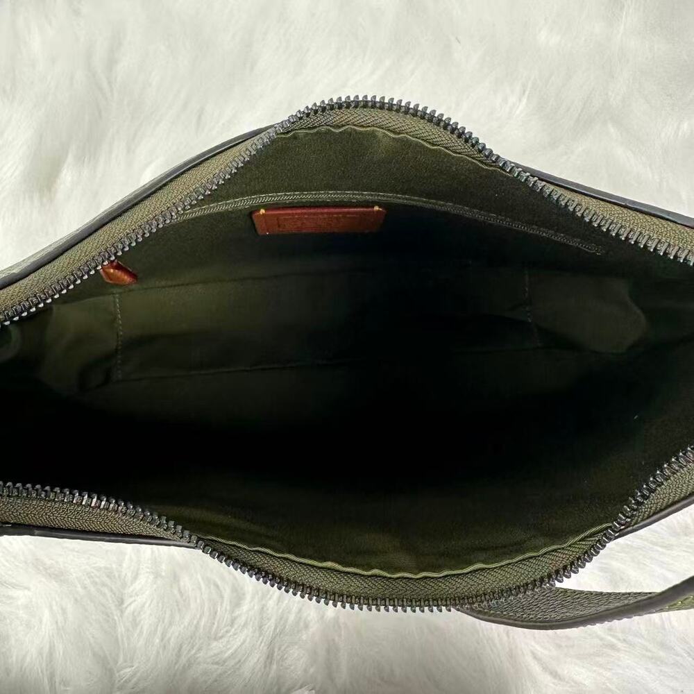 Coach Ella Shoulder Bag Crossbody In Leather/Gunmetal/Olive CCE47 NWT - Picture 8 of 9